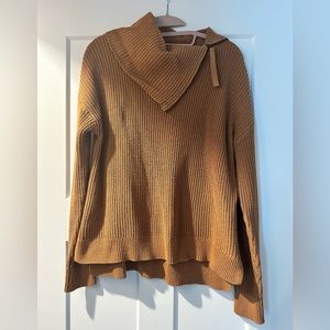 Sweater with zip cowl neck